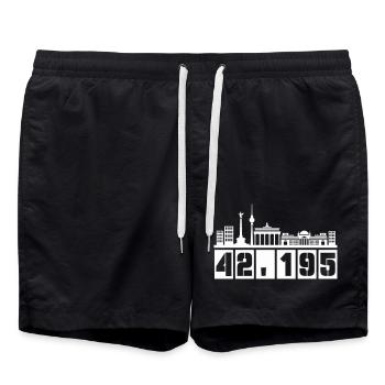Berlin Skyline Marathon 1 - Swim Trunks - black - Front - AI Model Male 185 light (185cm)