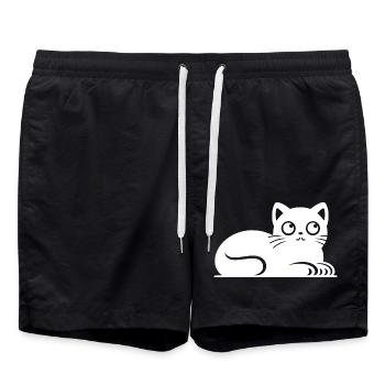 Petit chat gras Dessin - Short de bain - noir - Devant - AI Model Male 185 light (185cm)