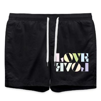 LOVE - Badeshorts - Schwarz - Vorne - AI Model Male 185 light (185cm)