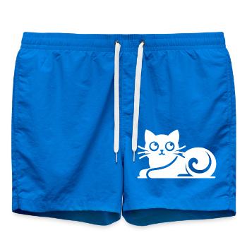 Dessin abstrait de chat - Short de bain - cobalt blue - Devant