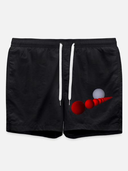 Shirt mit Kugelreihe - Badeshorts - Schwarz
