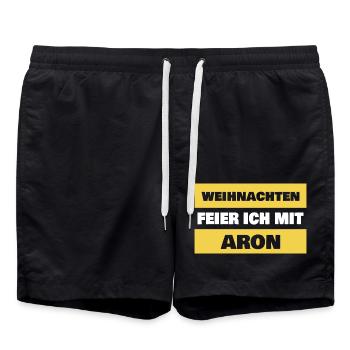 First name Aron - Swim Trunks - black - Front - AI Model Male 185 light (185cm)