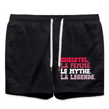 Christel la femme le mythe la légende Cadeau - Short de bain - noir - Devant - AI Model Male 185 light (185cm)