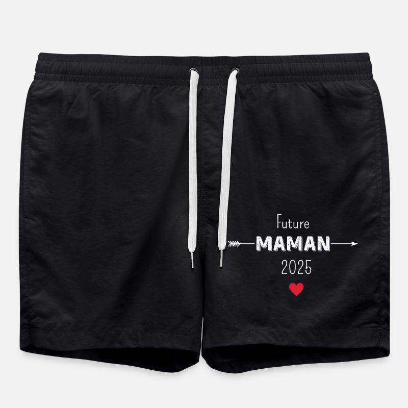 Werdende Mama 2025 - Badeshorts - Schwarz