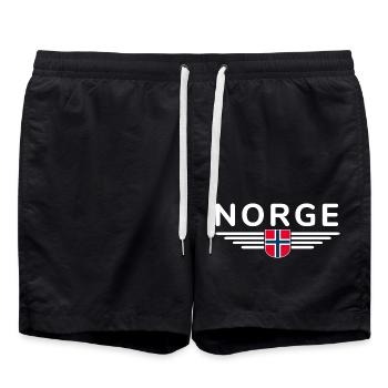 J’aime la tenue T-shirt design Norvège - Short de bain - noir - Devant - AI Model Male 185 light (185cm)