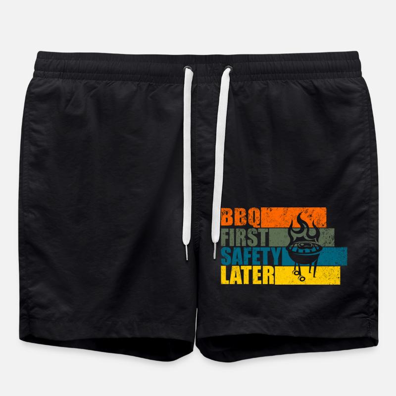 BBQ FIRST SAFETY LATER - Swim Trunks - black