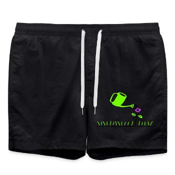 Pretty Flower Watering Water Watering Can Lawn Meadow - Swim Trunks - black - Front - AI Model Male 185 light (185cm)