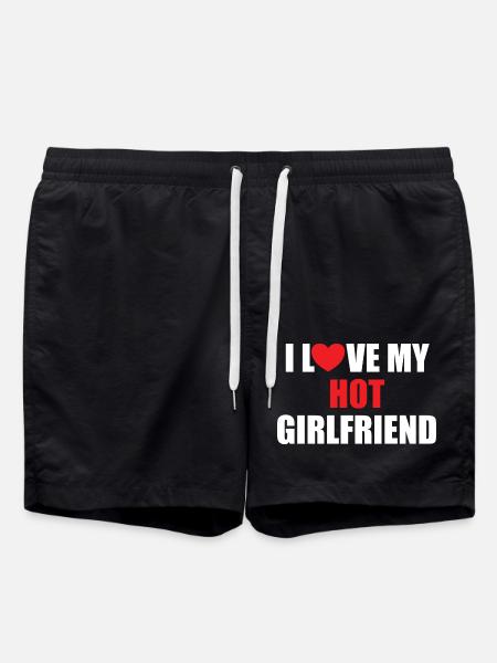 Jeg elsker min hotte kæreste - elsker Liebe schön - Badeshorts - sort