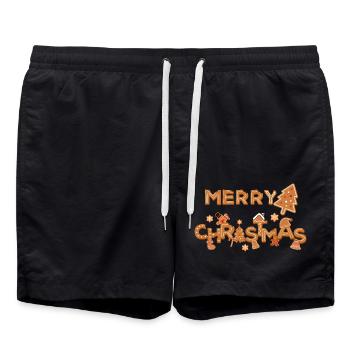 Cookie Merry Christmas - Badeshorts - Schwarz - Vorne - AI Model Male 185 light (185cm)