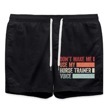 Humorvolles Design für Pferdetrainer - Badeshorts - Schwarz - Vorne - AI Model Male 185 light (185cm)