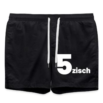 5zisch 50. Geburtstag Fünfzig - Badeshorts - Schwarz - Vorne - AI Model Male 185 light (185cm)