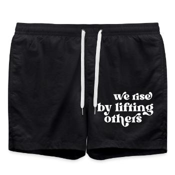 Nous nous élevons en élevant les autres - Short de bain - noir - Devant - AI Model Male 185 light (185cm)