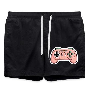 Gamer Gamer Controller Gaming Cute Comic Gift - Swim Trunks - black - Front - AI Model Male 185 light (185cm)