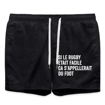If Rugby Were Easy It Would Be Called Football - Swim Trunks - black - Front - AI Model Male 185 light (185cm)