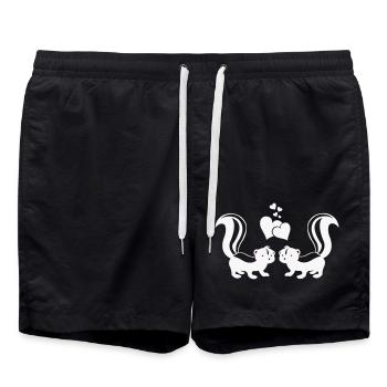 Moufettes amoureuses - Short de bain - noir - Devant - AI Model Male 185 light (185cm)