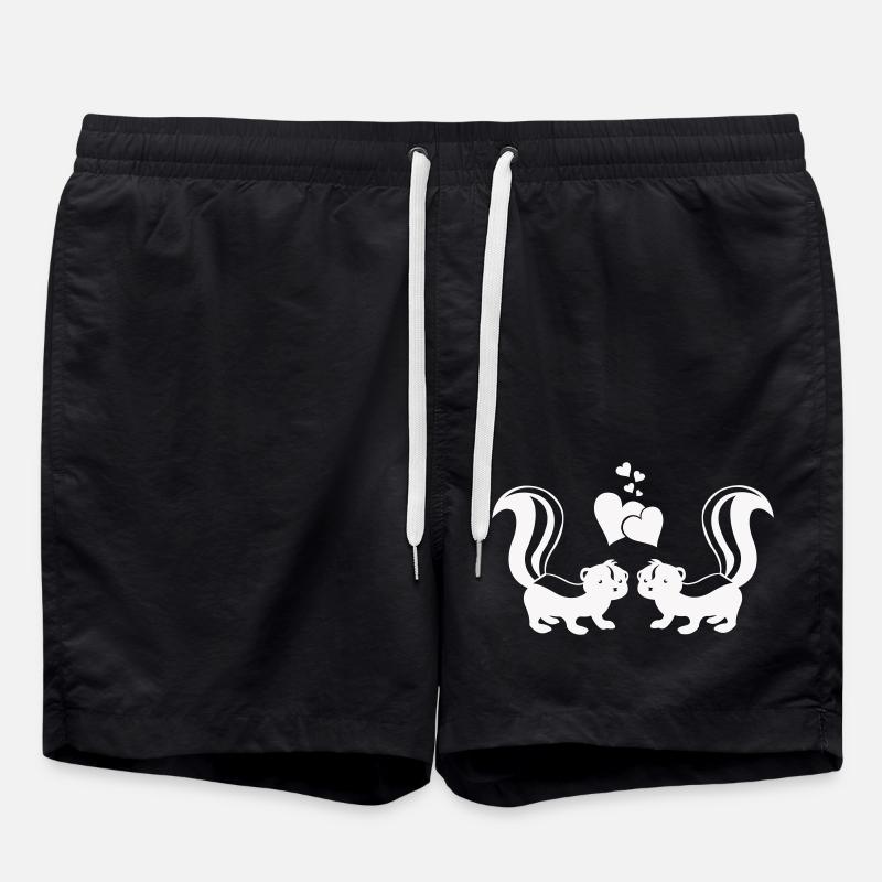 Skunks in Love - Swim Trunks - black