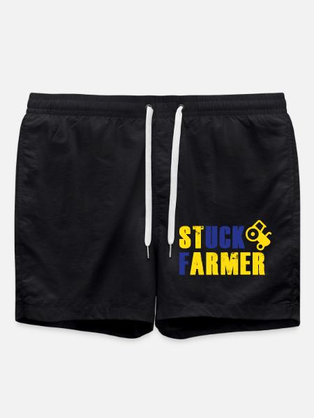 STUCK FARMER YELLOW BLUE - Swim Trunks - black