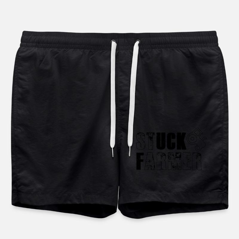 STUCK FARMER OUTLINE BLACK - Swim Trunks - black