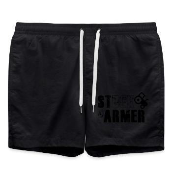 STUCK FARMER BLACK OUTLINE - Swim Trunks - black - Front - AI Model Male 185 light (185cm)