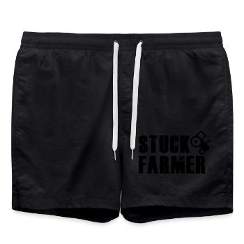STUCK FARMER BLACK - Swim Trunks - black - Front - AI Model Male 185 light (185cm)