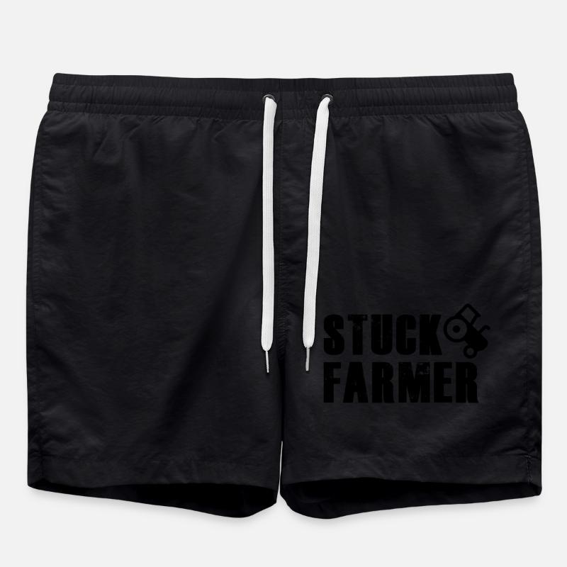 STUCK FARMER BLACK - Swim Trunks - black