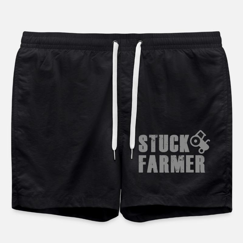 STUCK FARMER DARK GREY - Swim Trunks - black