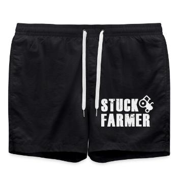 STUCK FARMER LIGHT GREY - Swim Trunks - black - Front - AI Model Male 185 light (185cm)