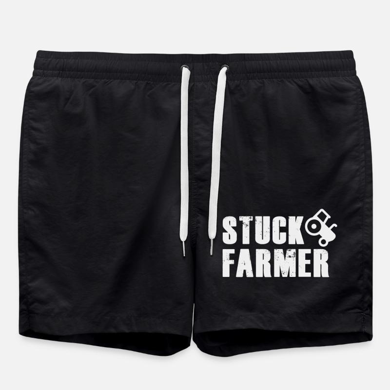 STUCK FARMER LIGHT GREY - Swim Trunks - black