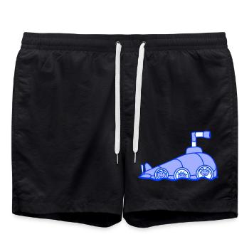 Lustige 3 U-Boot Crew Team Drei Freunde Matrosen - Badeshorts - Schwarz - Vorne - AI Model Male 185 light (185cm)