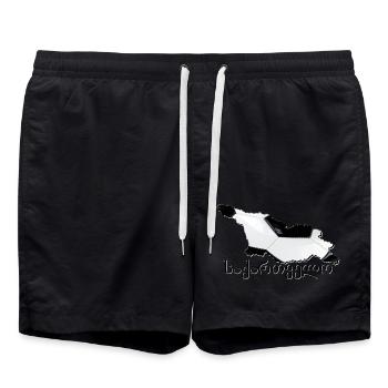 Georgien Landkarte umrahmt echten Fußball GE - Badeshorts - Schwarz - Vorne - AI Model Male 185 light (185cm)