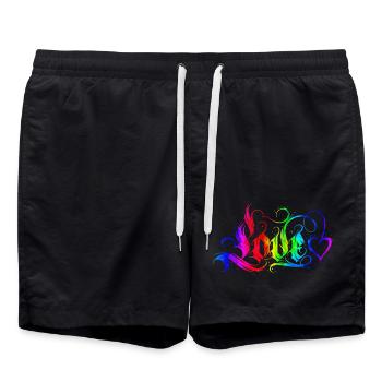 Love Quotes amore Flowers Women girl fashion female - Swim Trunks - black - Front - AI Model Male 185 light (185cm)