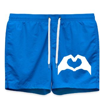 Heart Hand Sign Heart Hand Gesture - Swim Trunks - cobalt blue - Front