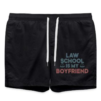 Law School Is My Boyfriend 9 - Badeshorts - Schwarz - Vorne - AI Model Male 185 light (185cm)