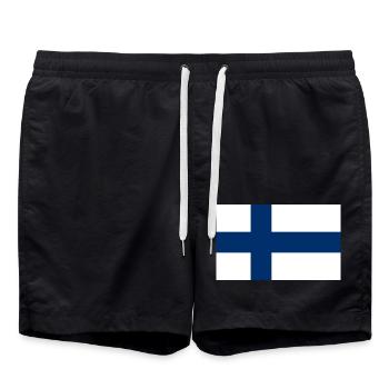 Finland - Swim Trunks - black - Front - AI Model Male 185 light (185cm)