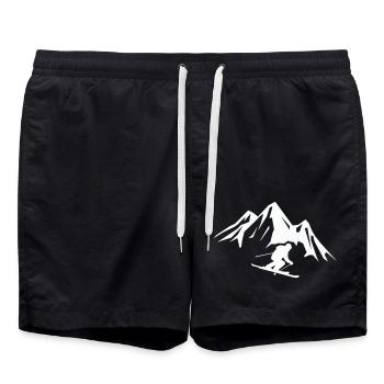 ski berge - Badeshorts - Schwarz - Vorne - AI Model Male 185 light (185cm)