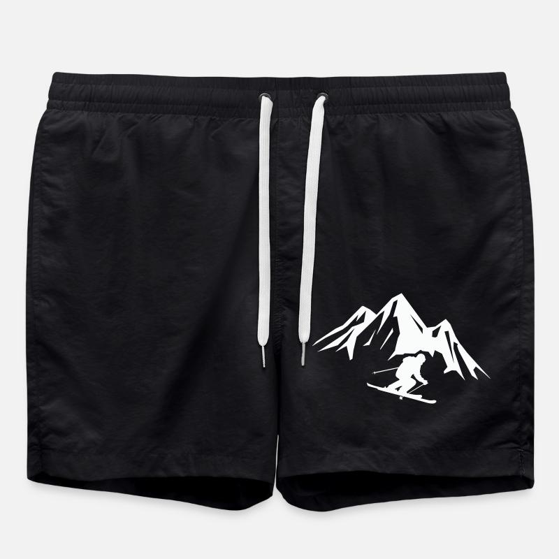 Ski Mountains - Swim Trunks - black
