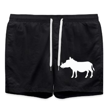 wildschwein - Badeshorts - Schwarz - Vorne - AI Model Male 185 light (185cm)