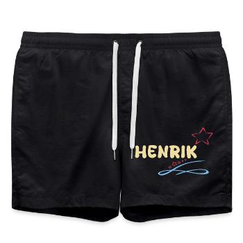 Henrik als Geschenk - Badeshorts - Schwarz - Vorne - AI Model Male 185 light (185cm)