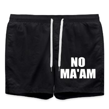no ma'am - Short de bain - noir - Devant - AI Model Male 185 light (185cm)