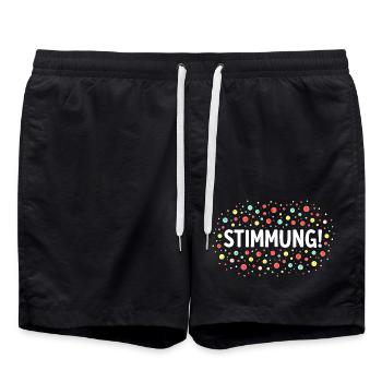 Konfetti Stimmung Karneval Fasching - Badeshorts - Schwarz - Vorne - AI Model Male 185 light (185cm)