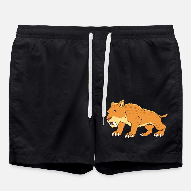 Säbelzahntiger - Badeshorts - Schwarz