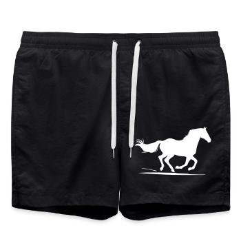 Galloping Horse - Swim Trunks - black - Front - AI Model Male 185 light (185cm)