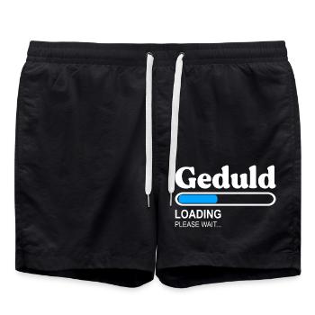Geduld Loading Bürohumor Arbeit - Badeshorts - Schwarz - Vorne - AI Model Male 185 light (185cm)