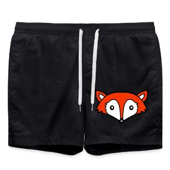 Fox Red Fox Wild Animal Clever Forest Inhabitants - Swim Trunks - black - Front - AI Model Male 185 light (185cm)
