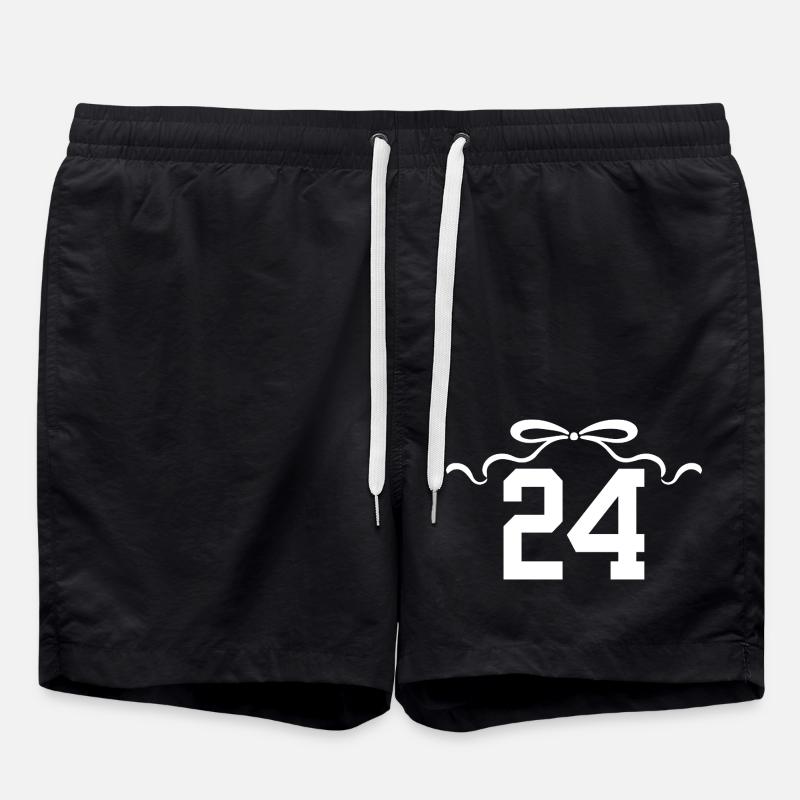 Number 24 Knot - 24th Anniversary - Swim Trunks - black