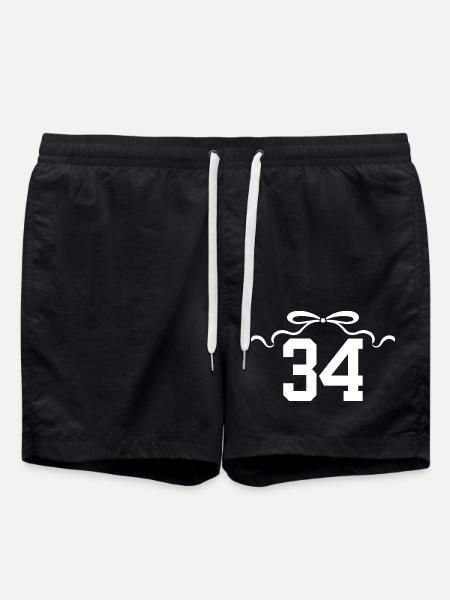 Number 34 Knot - 34th Anniversary - Swim Trunks - black