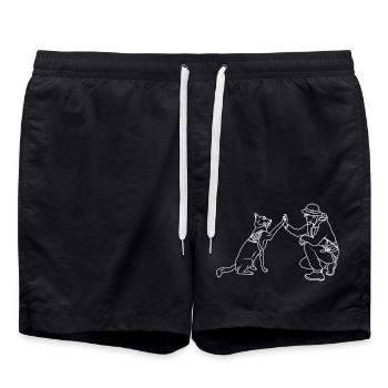 Hund High Five - Badeshorts - Schwarz - Vorne - AI Model Male 185 light (185cm)