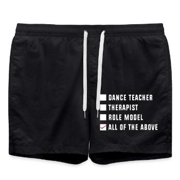 Dancing master - Swim Trunks - black - Front - AI Model Male 185 light (185cm)