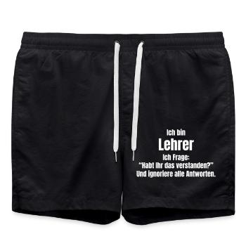 Lehrer - Badeshorts - Schwarz - Vorne - AI Model Male 185 light (185cm)