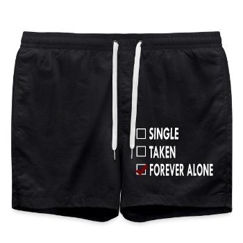SINGLE FOREVER ALONE - Short de bain - noir - Devant - AI Model Male 185 light (185cm)